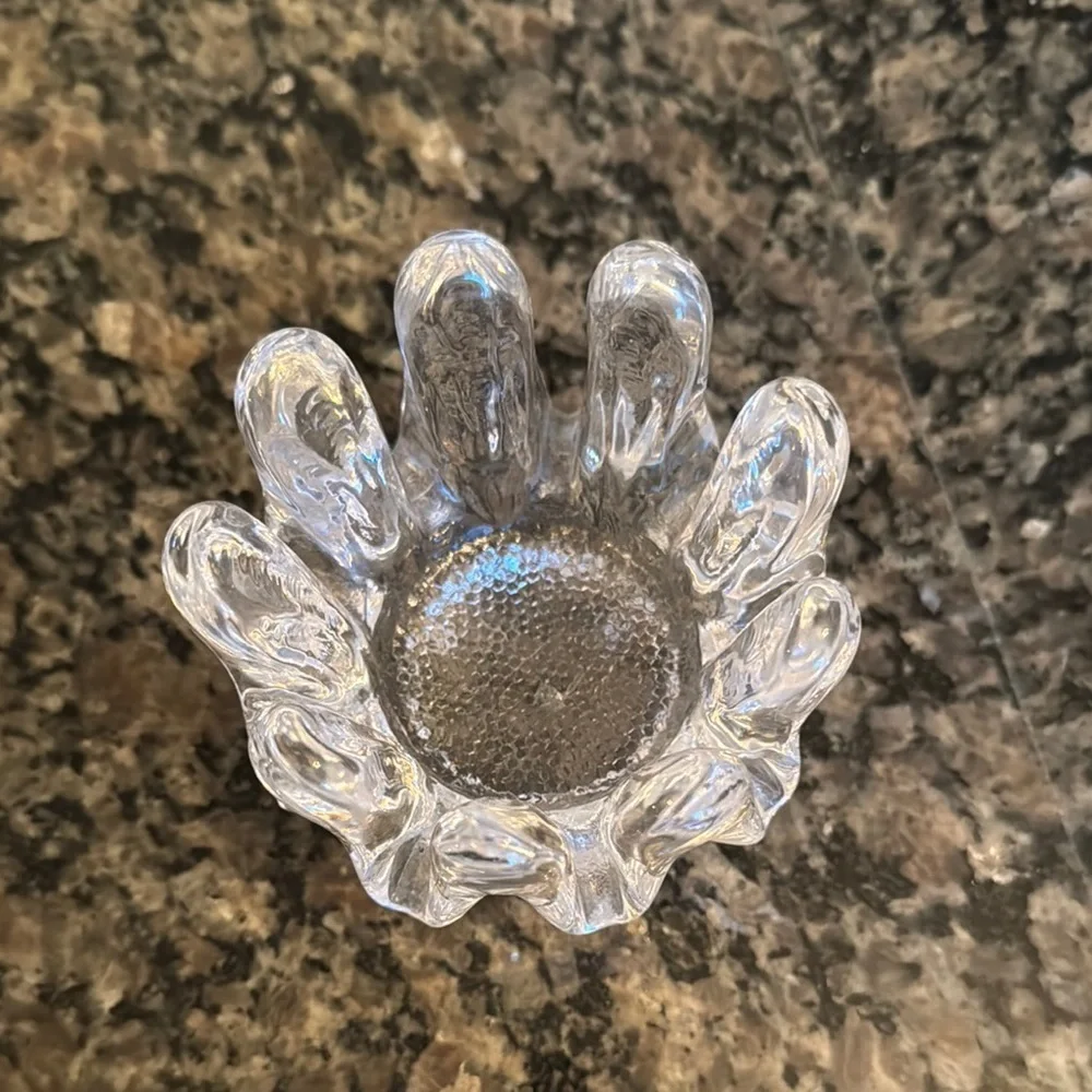 Elegant Clear Glass Candle Holder EUC